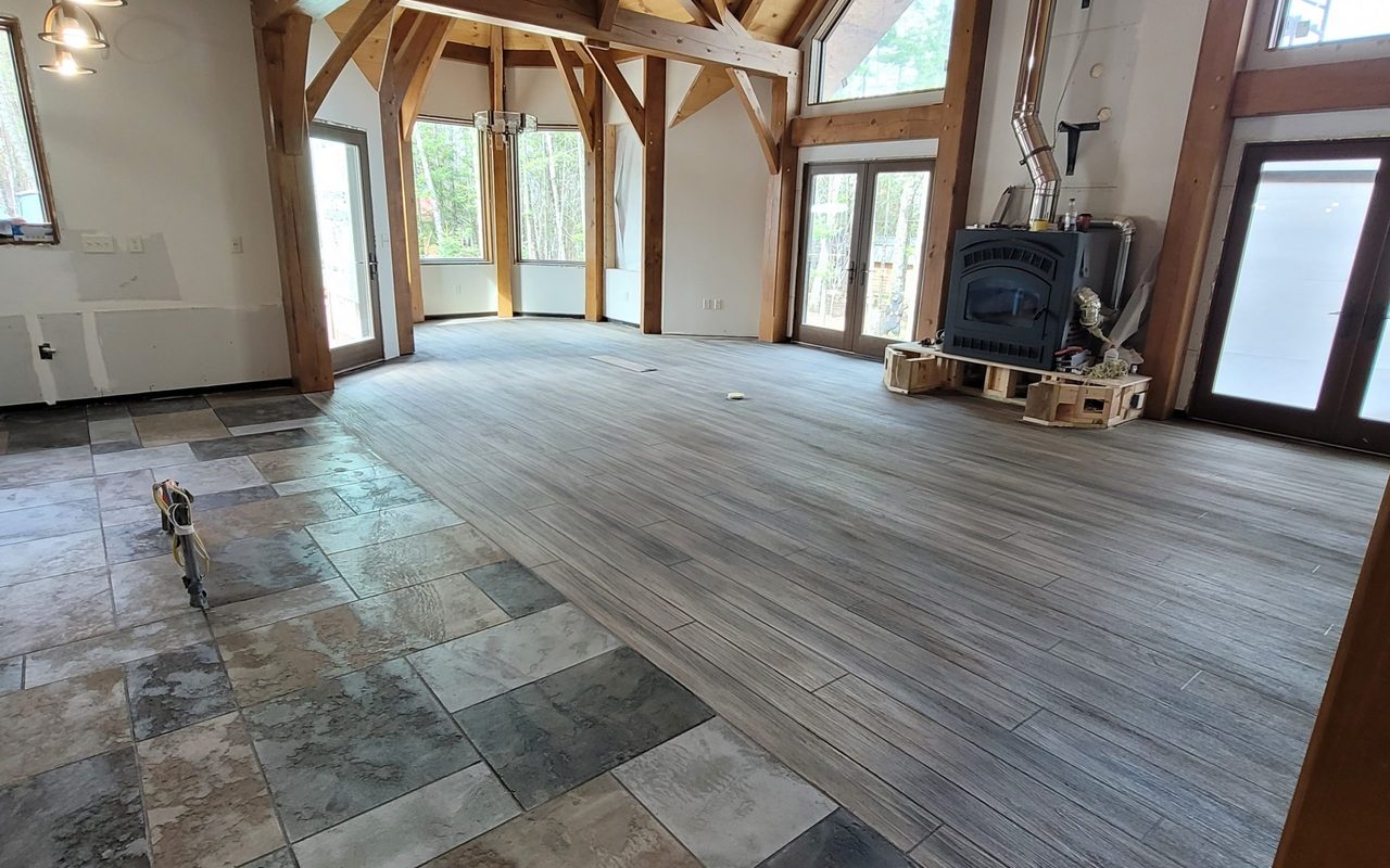 Finished metallic floor coating